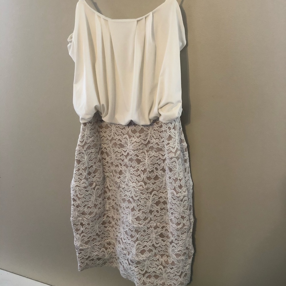White dress with tight lace skirt